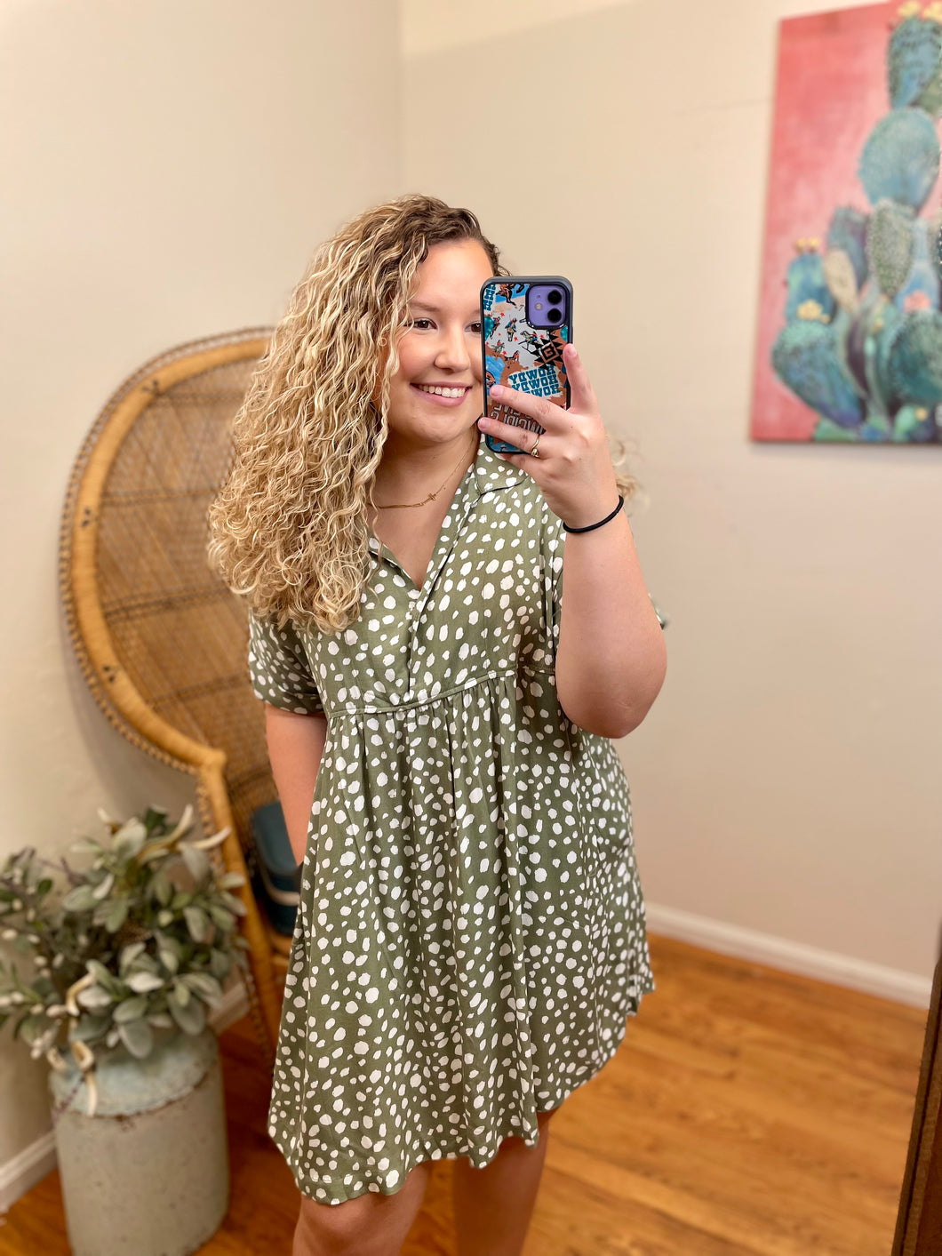 Sage Dalmatian Dress