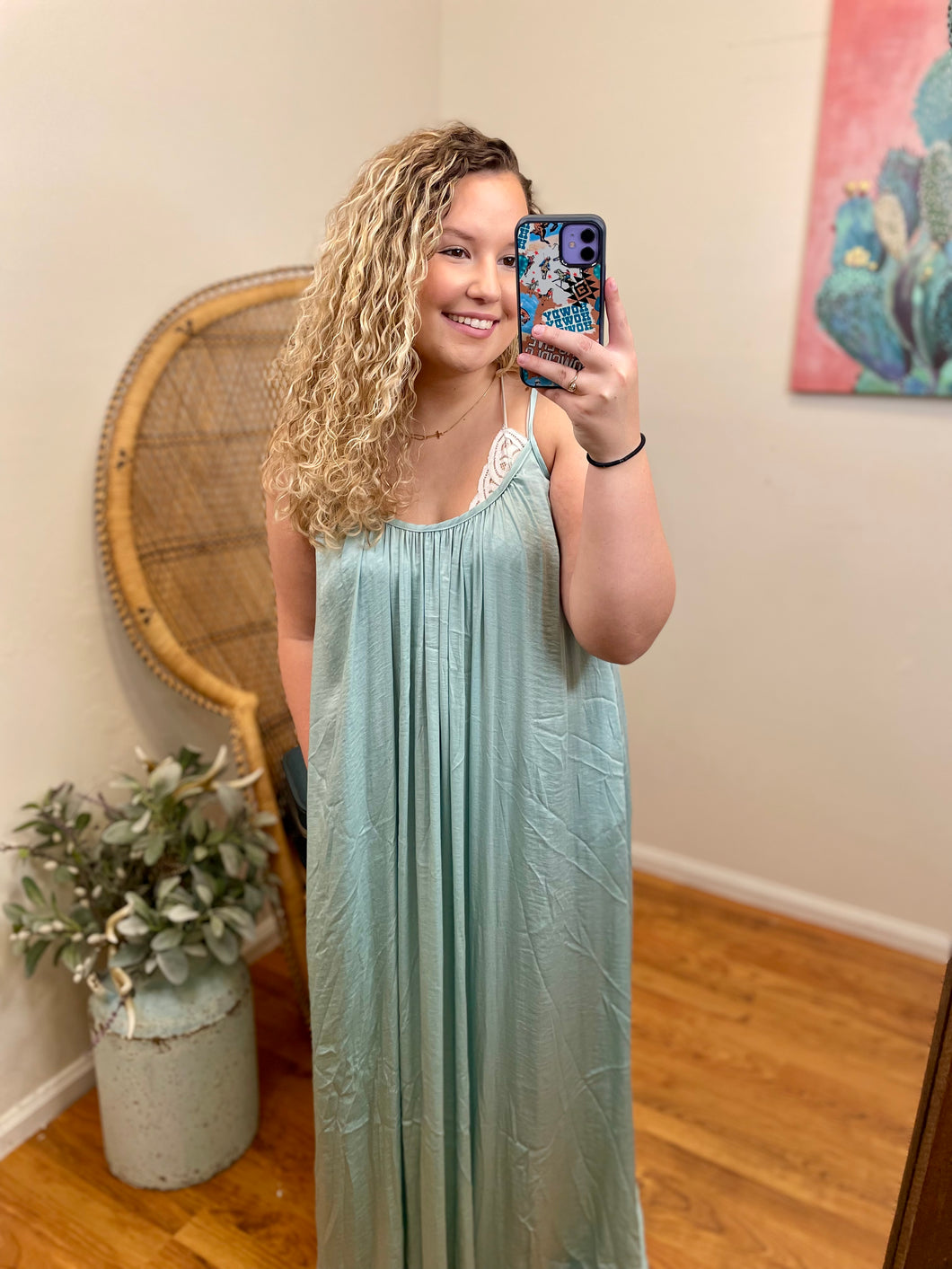 Mint Satin Maxi