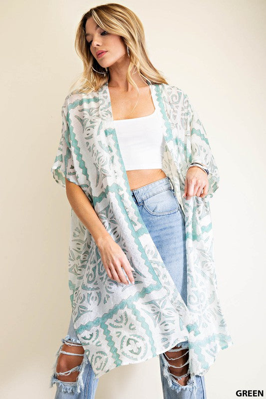 Aztec Printed Kimono