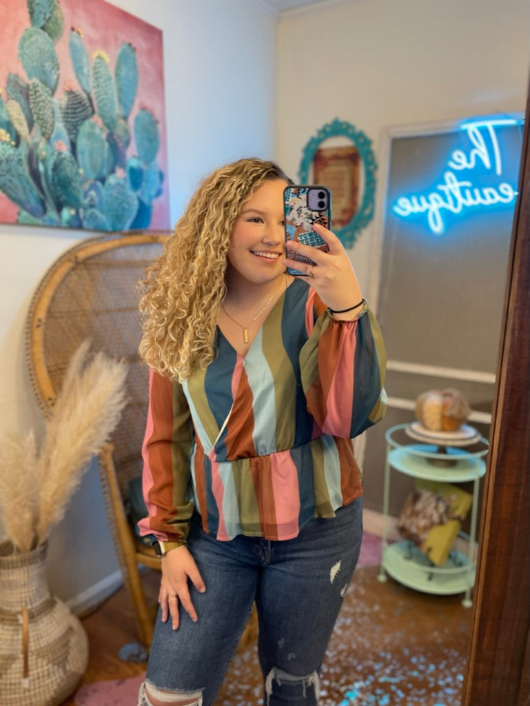 Multi Color Striped Blouse