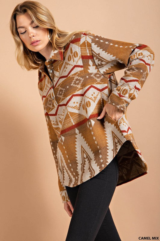 Camel Aztec Pullover