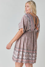 Load image into Gallery viewer, Mauve Printed Babydoll Dress
