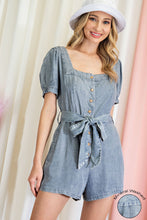 Load image into Gallery viewer, Mineral Wash Denim Romper
