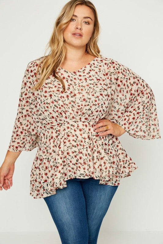 Scarlet Floral Top Plus