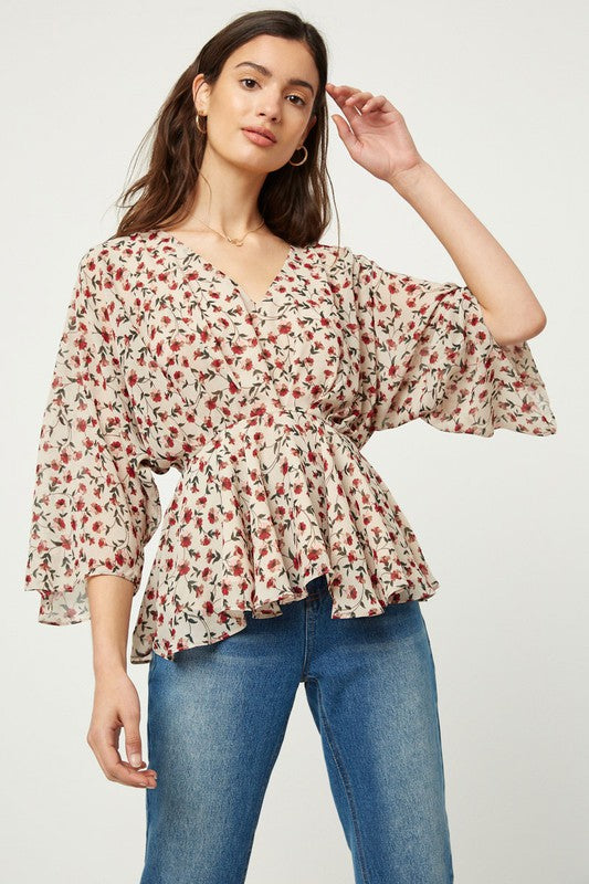 Scarlet Floral Top