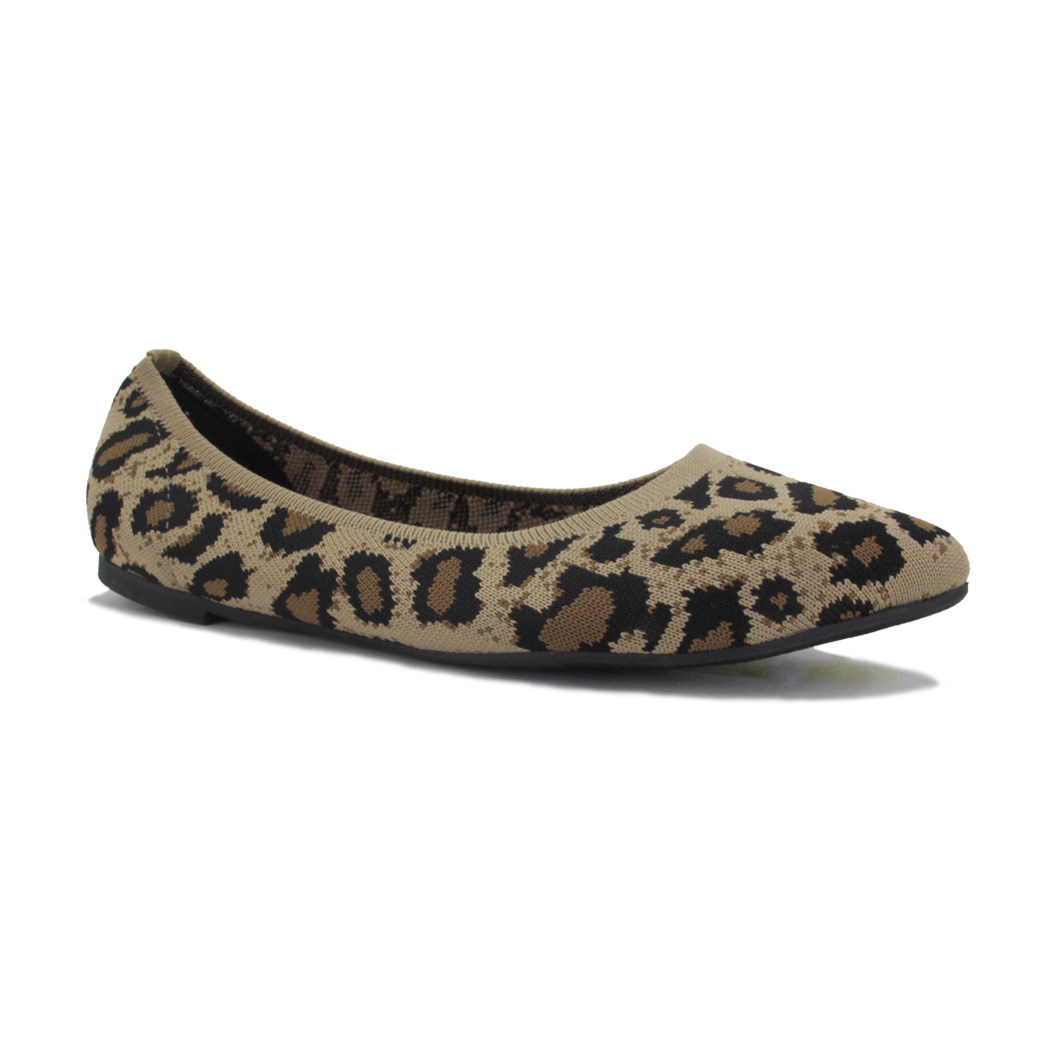 Knitted Leopard Flat With Memory Foam