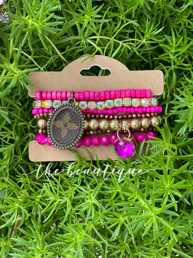 Hot Pink Bracelet Stack