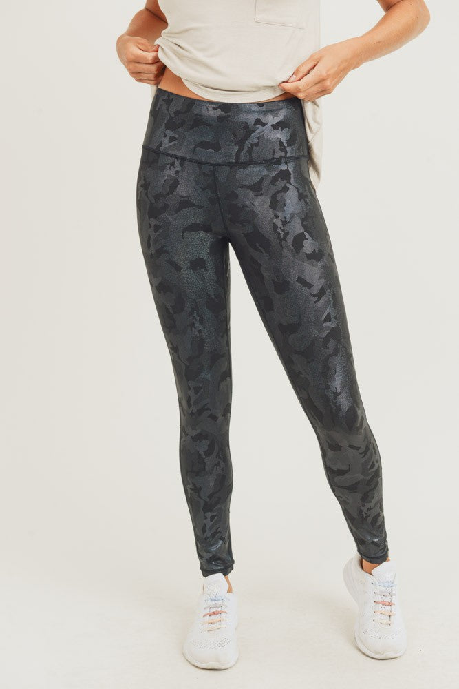 Camo Holographic Foil Leggings