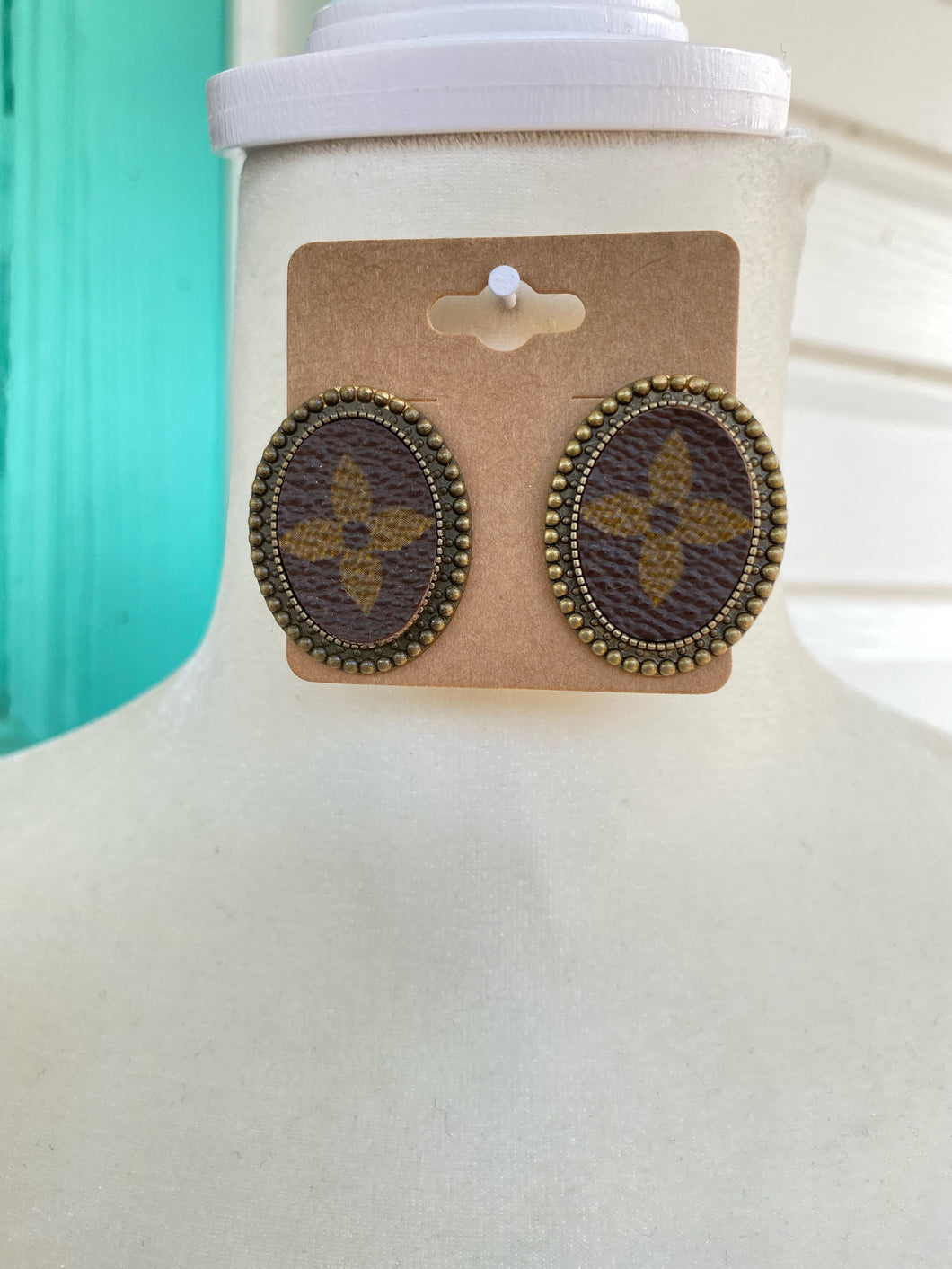 Reba Upcycled LV studs