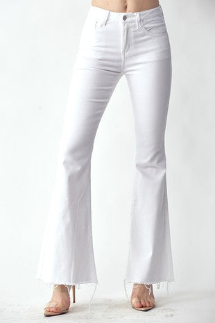 Pearly White Cropped Flares