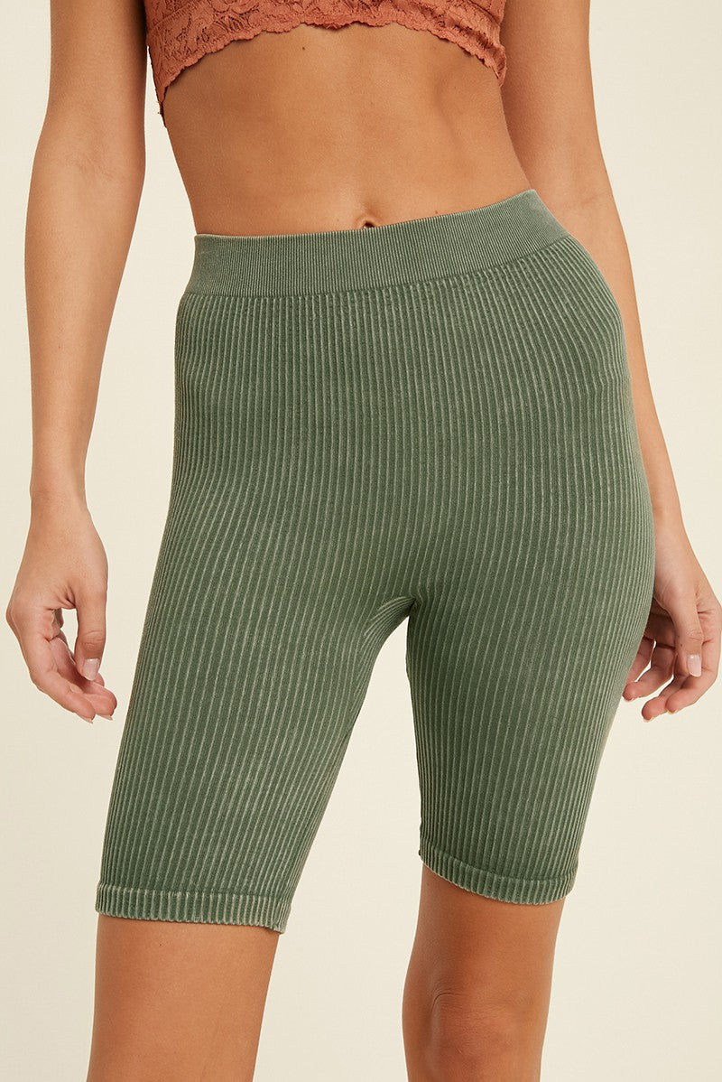 Seamless Ribbed Biker Shorts