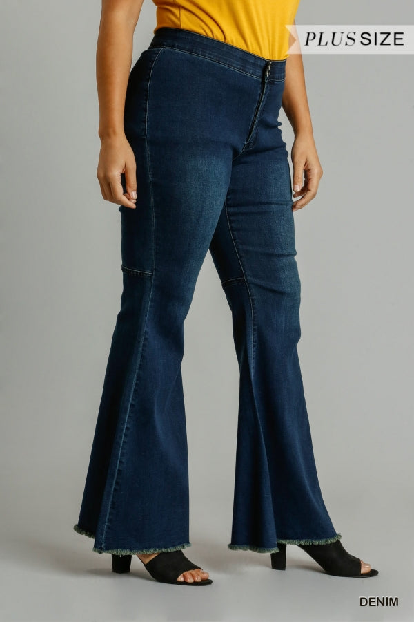 Raw Edge Flare Jeans