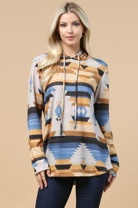 Curvy Aztec Hacci Hoodie