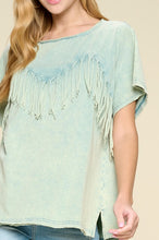 Load image into Gallery viewer, Acid Wash Fringe Top
