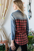 Load image into Gallery viewer, Buffalo Plaid Denim Button Down
