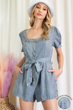 Load image into Gallery viewer, Mineral Wash Denim Romper
