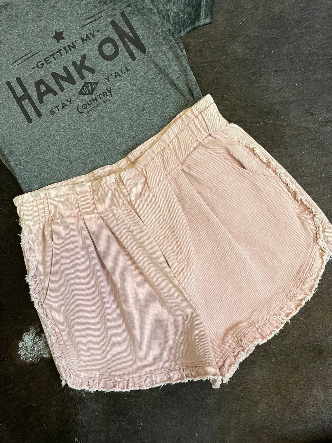 Mauve Paper bag Shorts