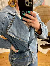 Load image into Gallery viewer, Let’s the good times roll denim jacket
