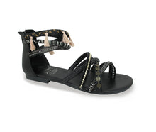 Load image into Gallery viewer, Black Hearted Gypsy Sandals
