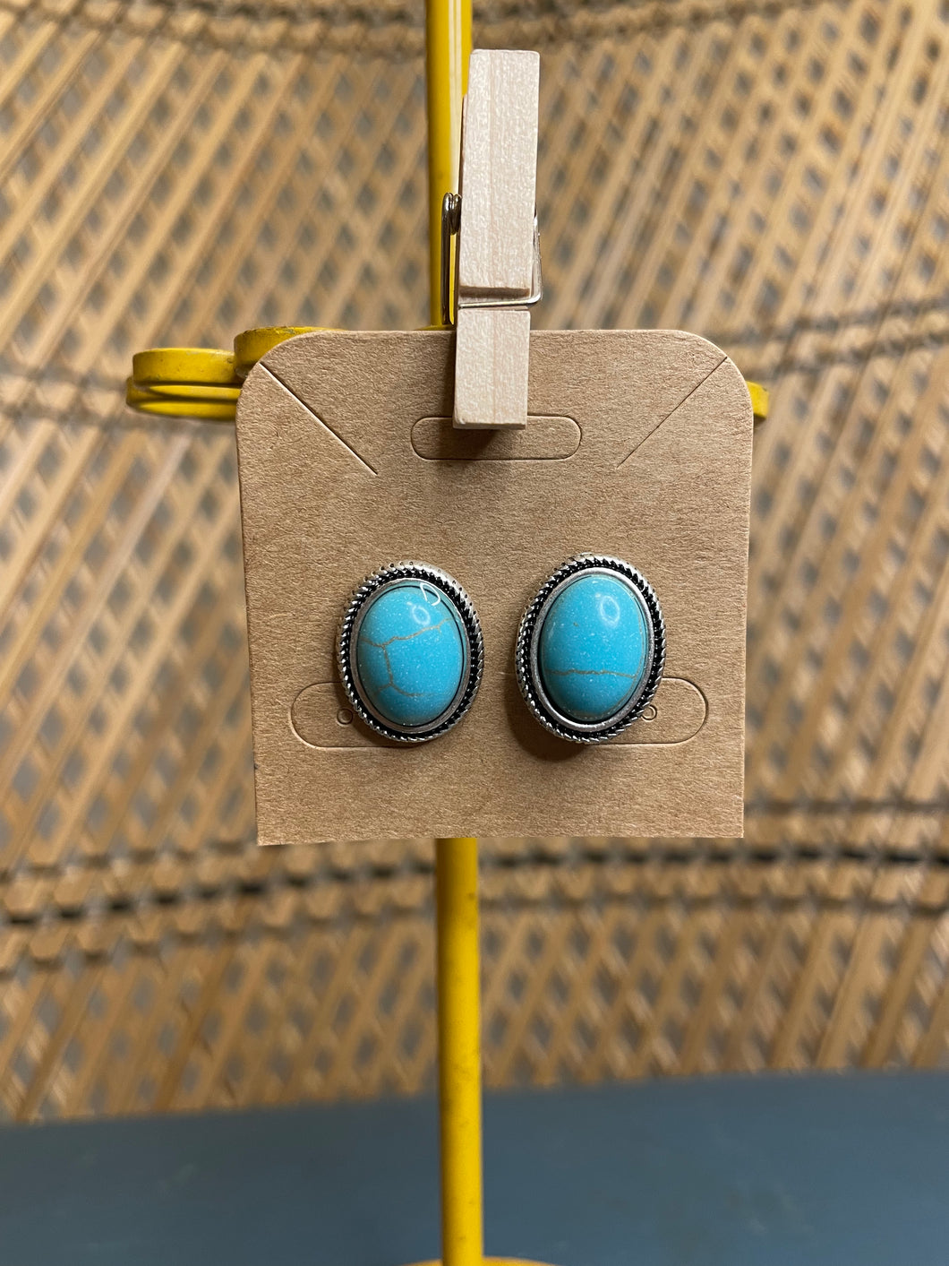 Turquoise Oval Studs