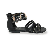 Load image into Gallery viewer, Black Hearted Gypsy Sandals
