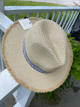 Load image into Gallery viewer, Straw Hat with Embroidered Band
