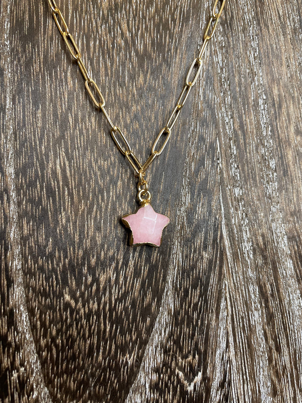 Pink Star Gold Necklace