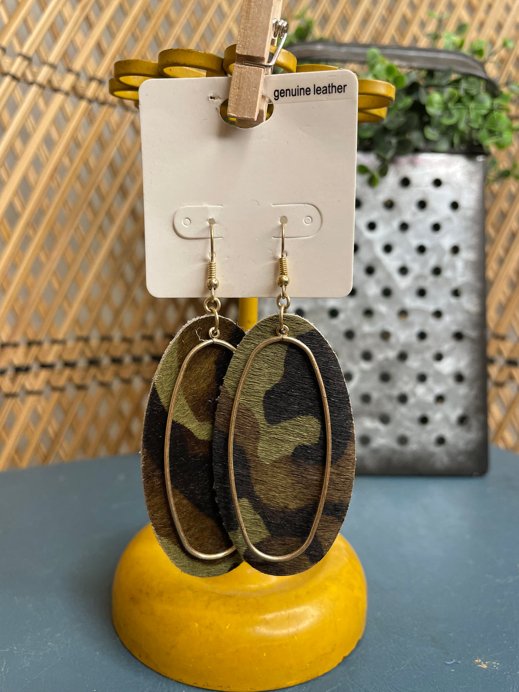 Camo Oval Earrings