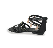 Load image into Gallery viewer, Black Hearted Gypsy Sandals
