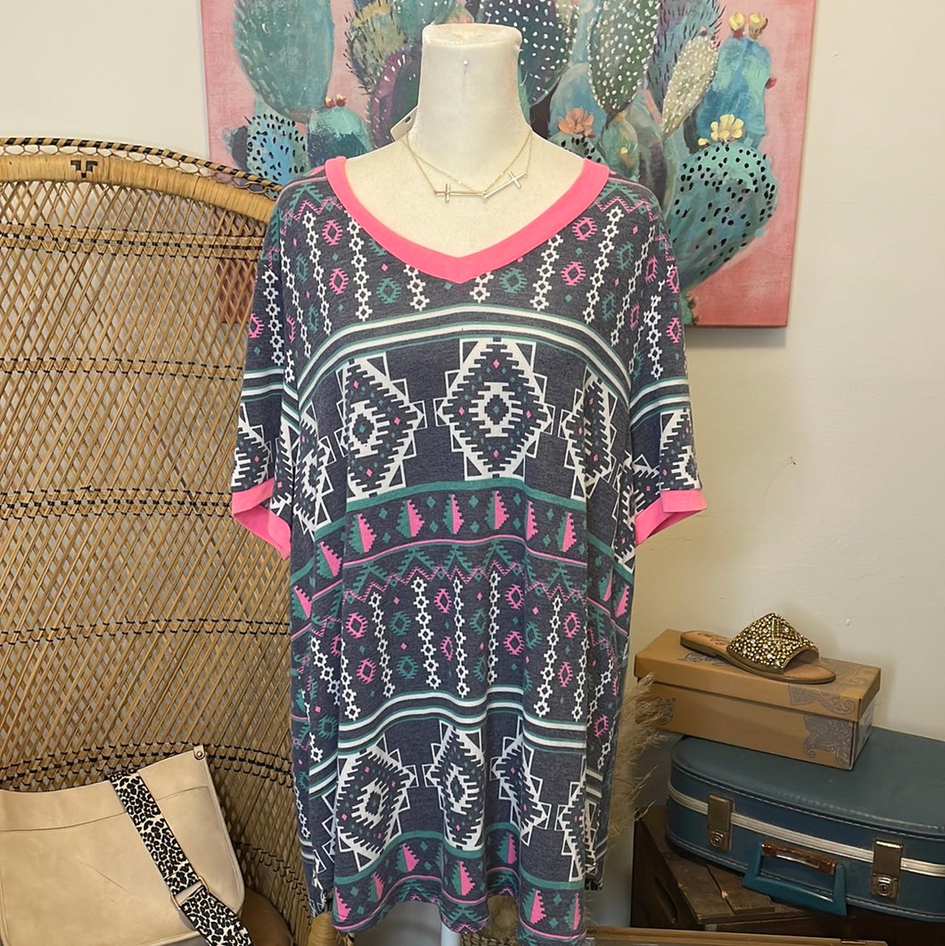 Neon Aztec Top