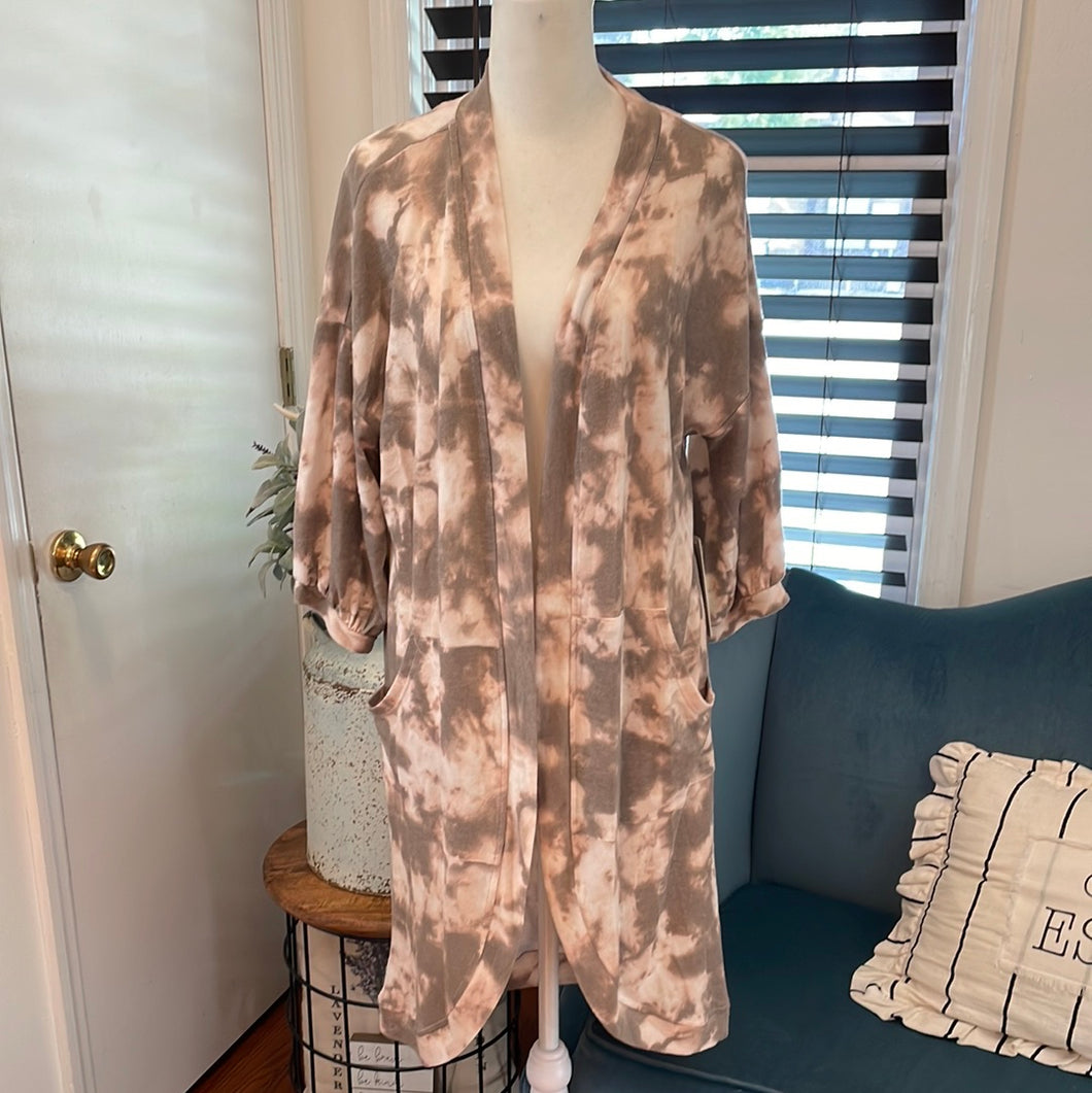 Neutral Tie-Dye Cardigan