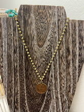 Load image into Gallery viewer, Green Bead Coin Necklace
