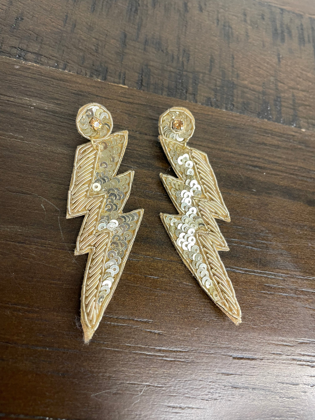 Gold Lightning Earrings