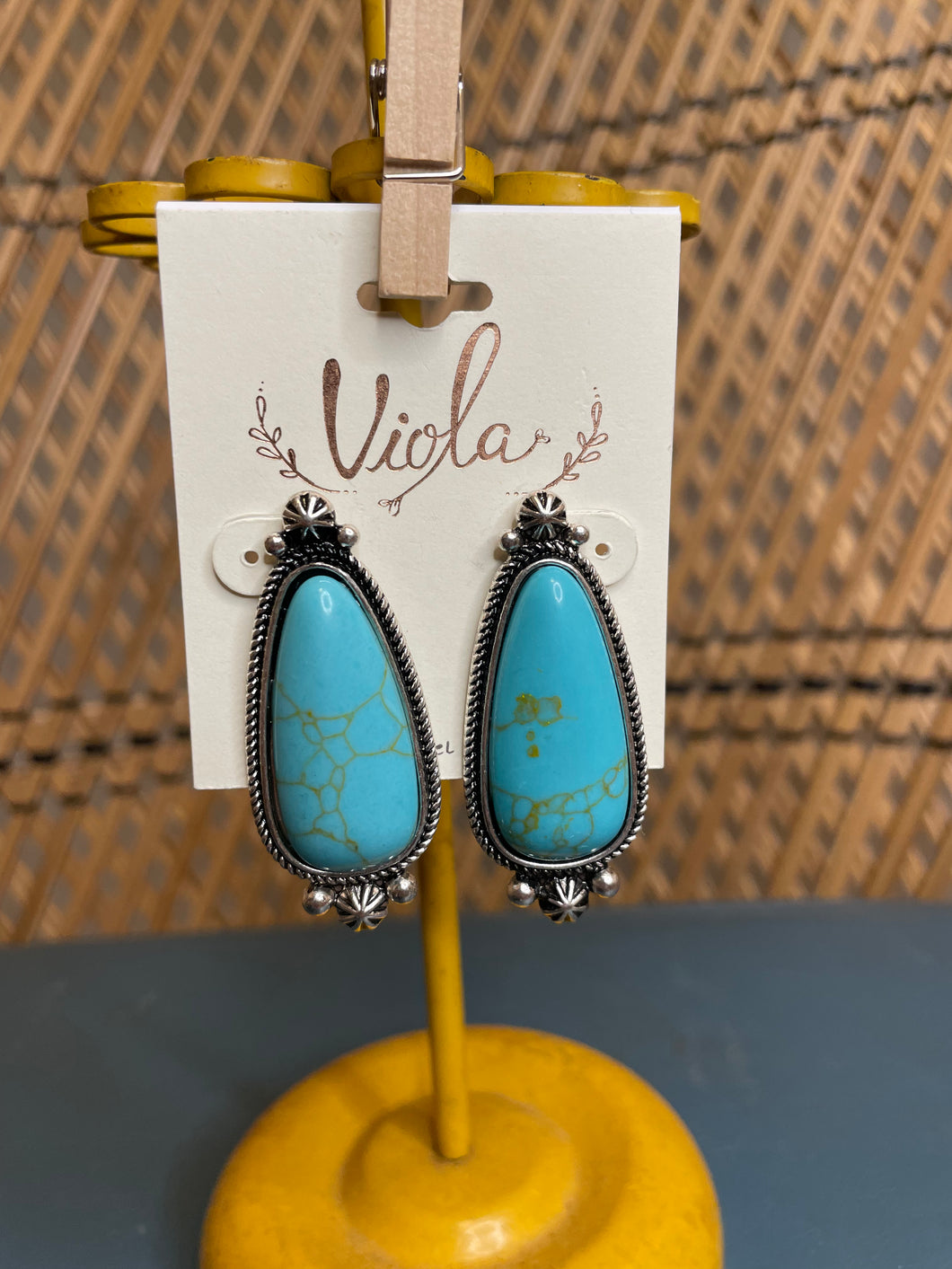 Turquoise Tear Drop Studs