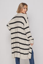 Load image into Gallery viewer, Beige &amp; Black Stripe Cardigan
