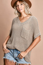 Load image into Gallery viewer, Taupe Knit Sweater Top
