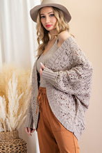 Load image into Gallery viewer, Open Knit Cocoon Cardigan - Coffee
