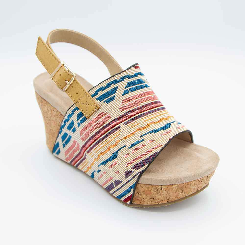 Aztec Print Wedge Sandal