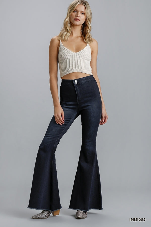 Raw Edge Flare Jeans